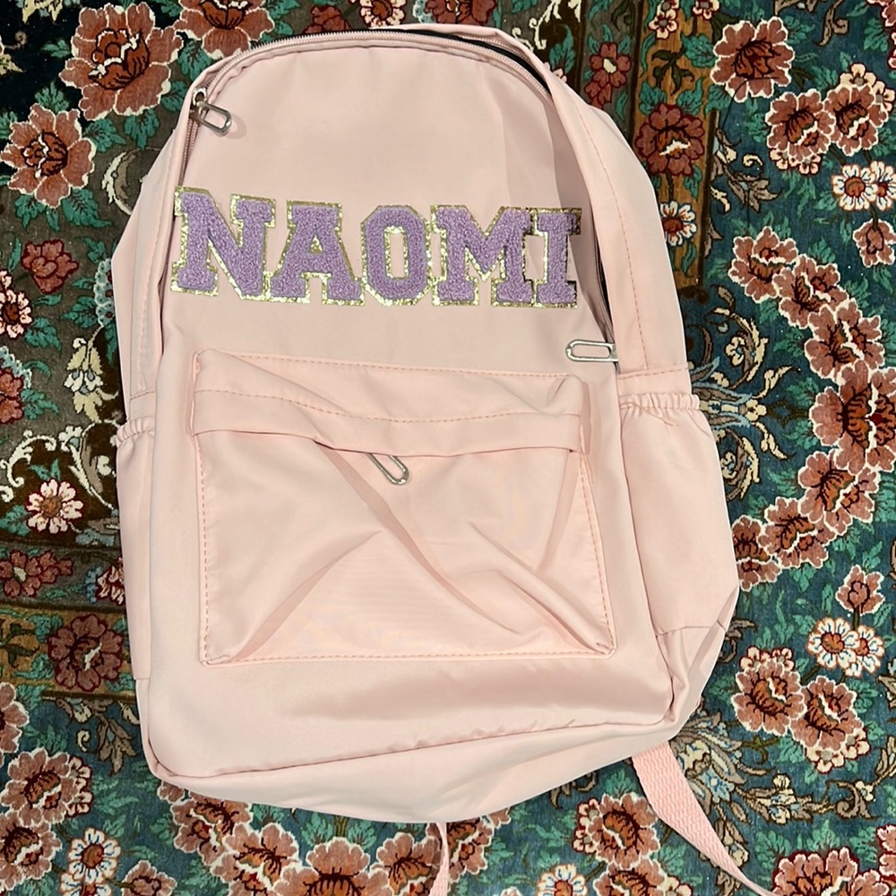 Light pink Naomi vinyl backpack